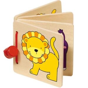 livre d'images en bois animaux